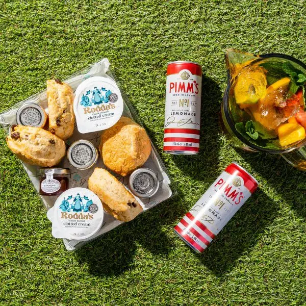Pimm's with Scones, Fruity Strawberry Jam and Cornish Clotted Cream